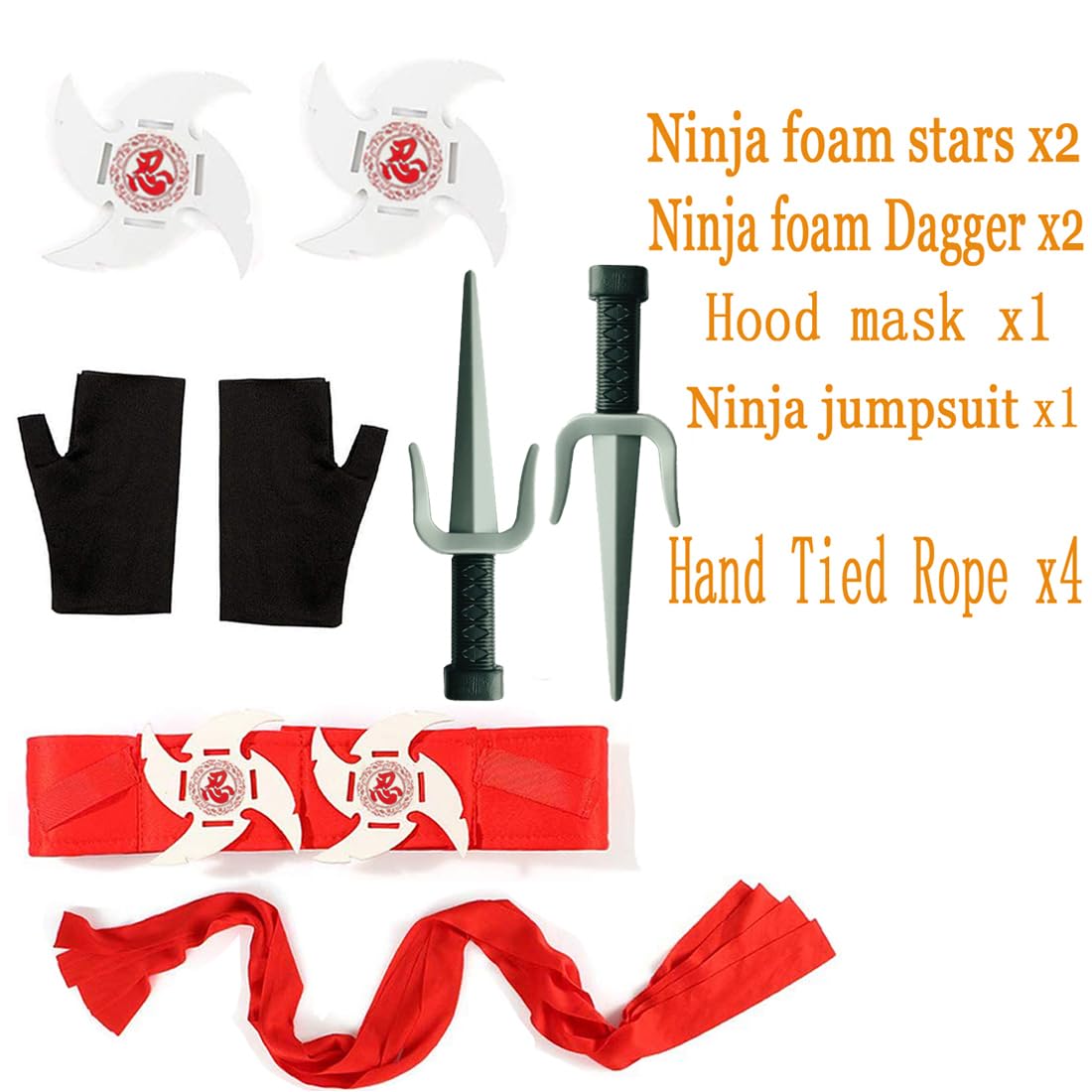 Boys Ninja Costume Set - Kids Halloween Ninja Outfit with Mask & Accessories | Cosplay Dress Up for Parties, Halloween & Role Play