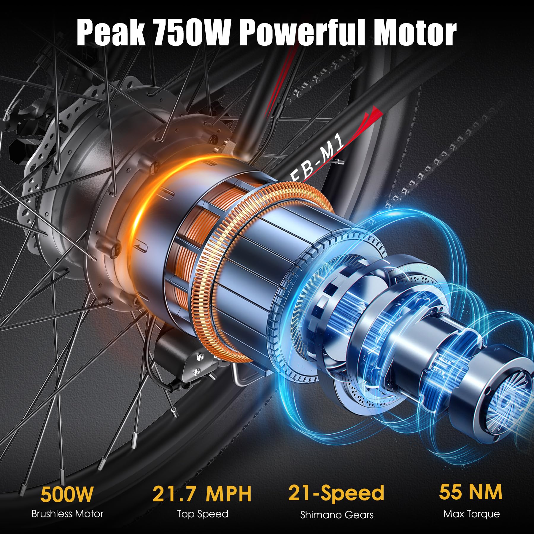 1000W Electric Bike for Adults - 26