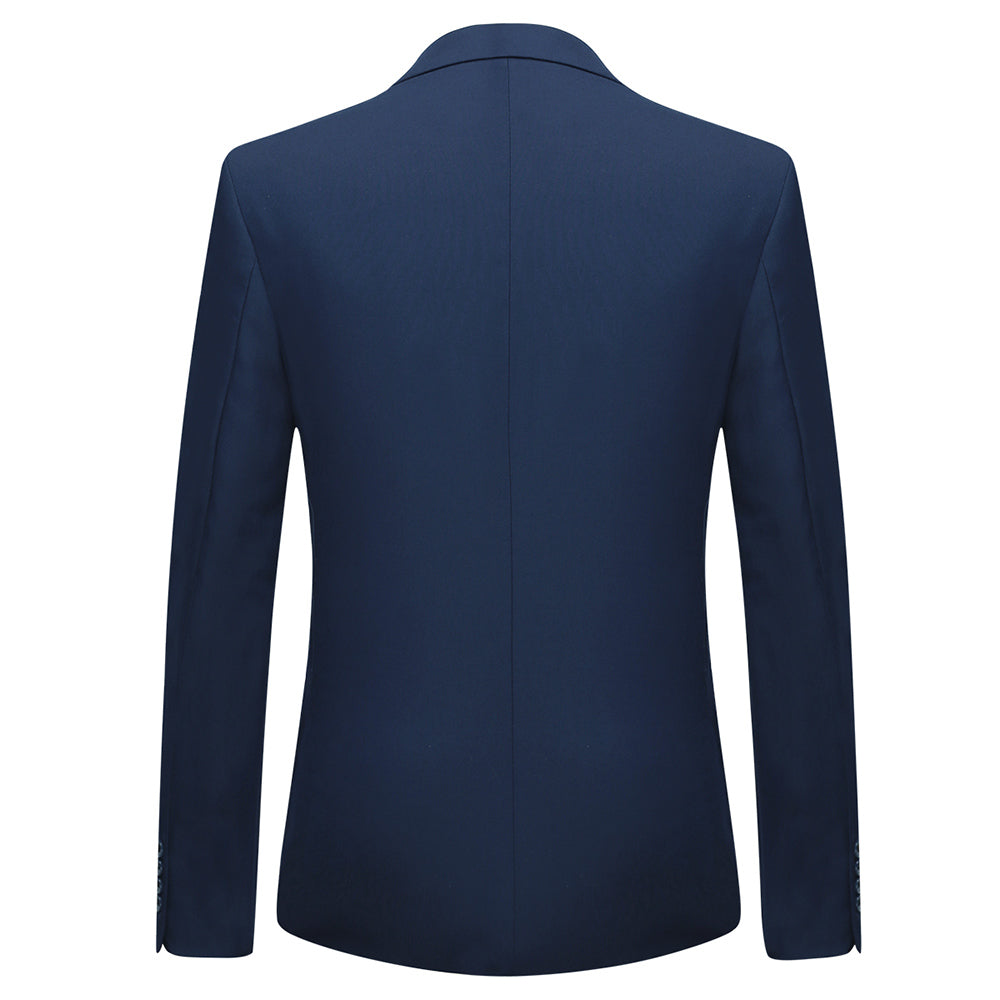 3 Piece Notched Lapel Navy Blue Suit for Men - Business Casual & Wedding Attire | Perfect for Office, Formal Events & Special Occasions