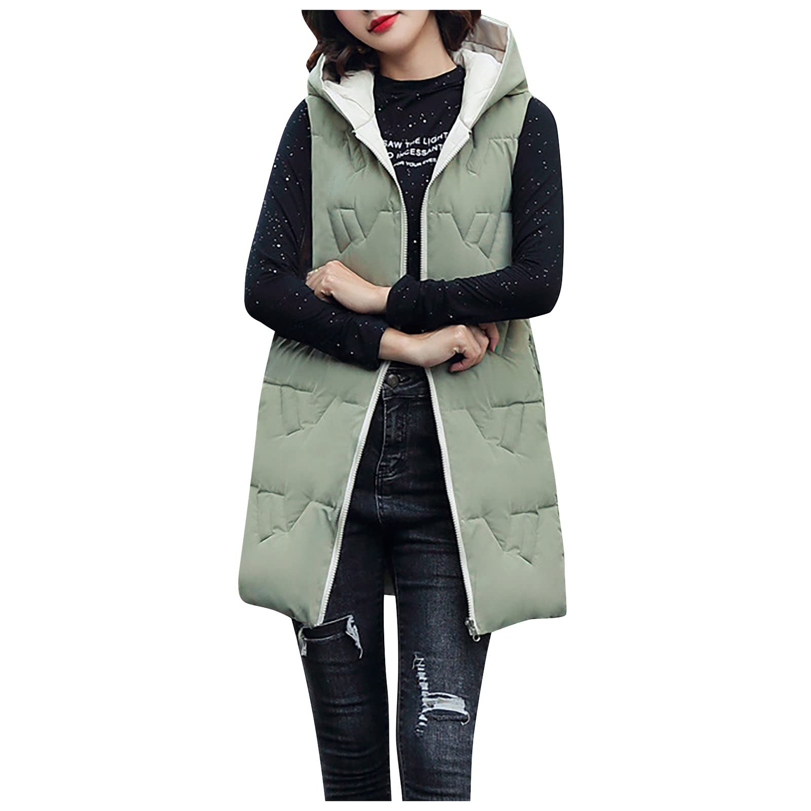 Women's Double-Sided Down Padded Vest Jacket - Winter Warm Reversible Quilted Puffer Coat for Women (Plus Size Available) | Perfect for Outdoor Activities, Travel & Cold Weather Fashion