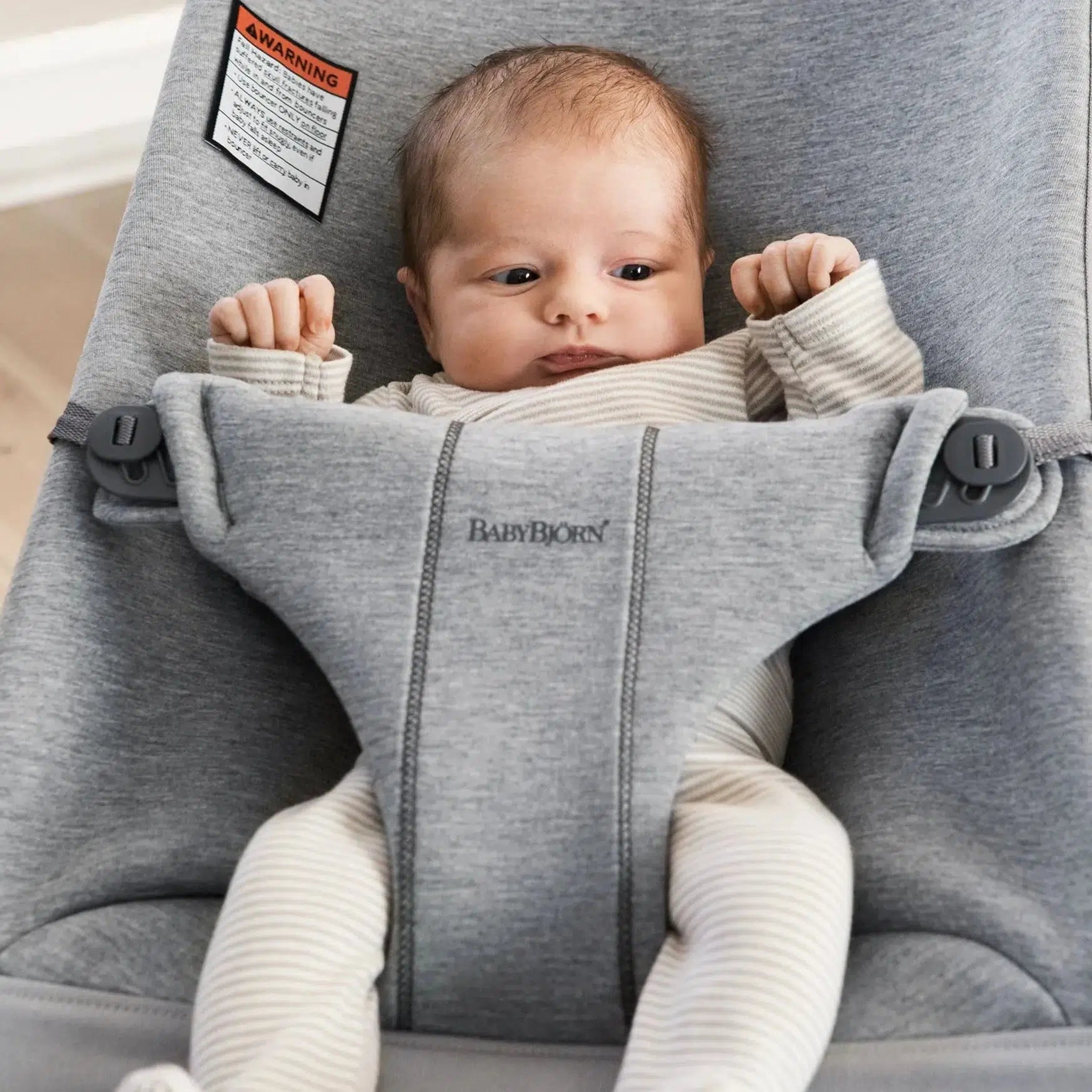 Baby Bjorn Bouncer Bliss 3D Jersey - Light Grey Baby Bouncer & Rocker | Comfortable Infant Seat for Playtime, Feeding & Relaxation at Home