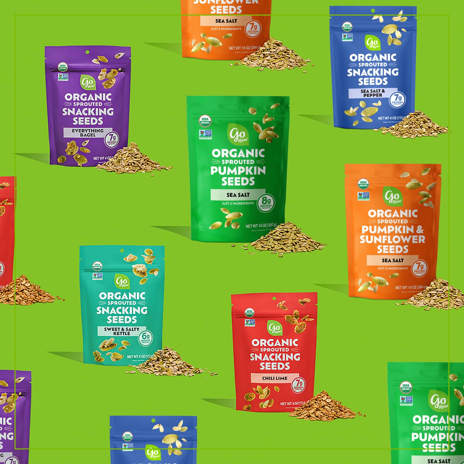 Go Raw Organic Sprouted Pumpkin & Sunflower Seeds - 10 oz, Sea Salted, Keto, Paleo, Vegan, Kosher, Gluten-Free Superfood Snack for Salads, Yogurt & Healthy On-The-Go Eating