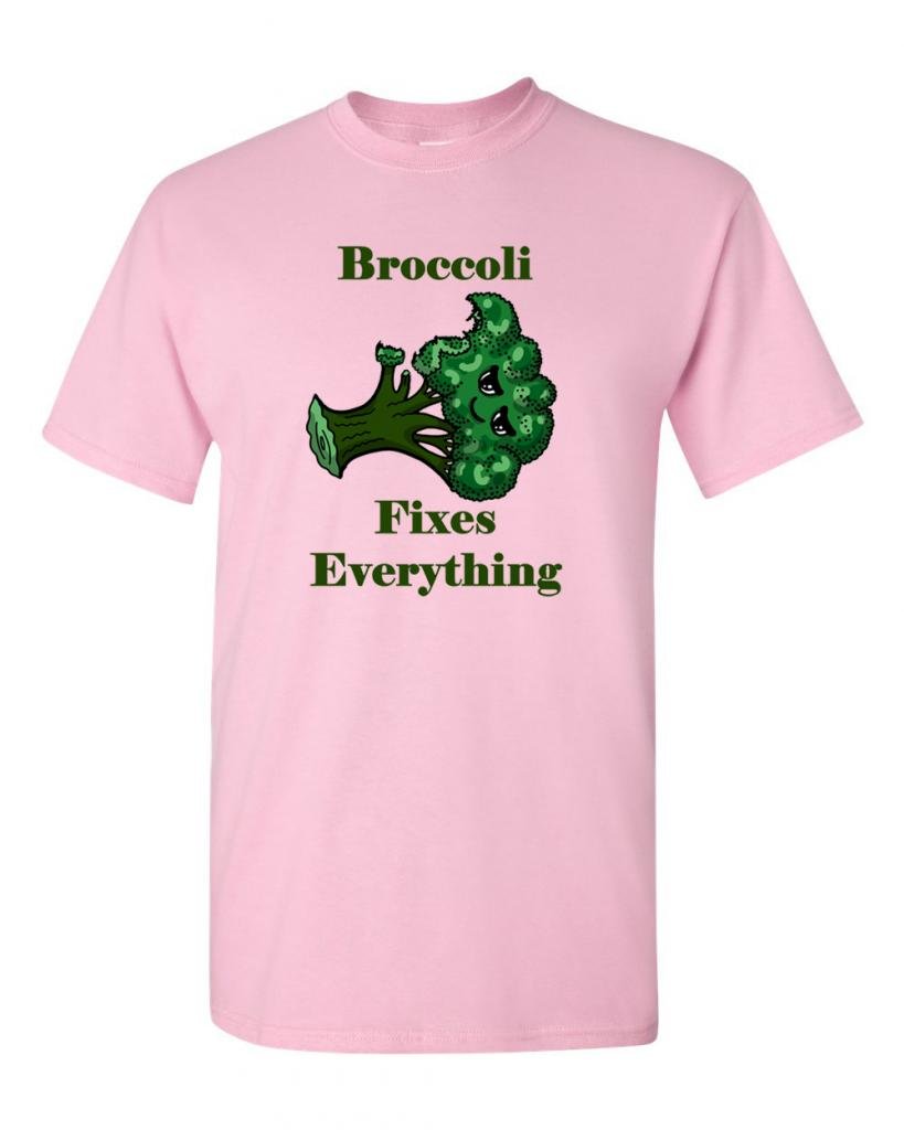 Broccoli Fixes Everything Funny Adult T-Shirt - Trendy Graphic Tee for Casual Wear, Gym, and Everyday Outfits