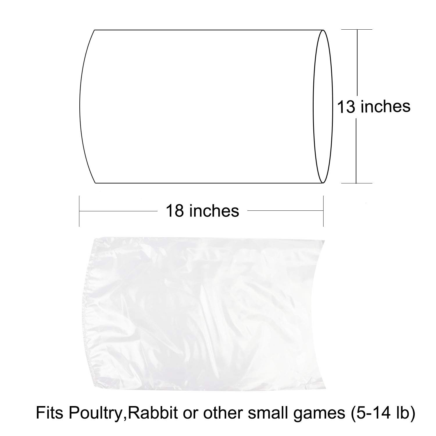 Morepack 100 Pcs 13x18 Inch Heat Shrink Freezer Bags for Chicken, Turkey & Poultry - Heavy Duty Vacuum Seal Food Storage Bags for Meat Preservation & Freezing