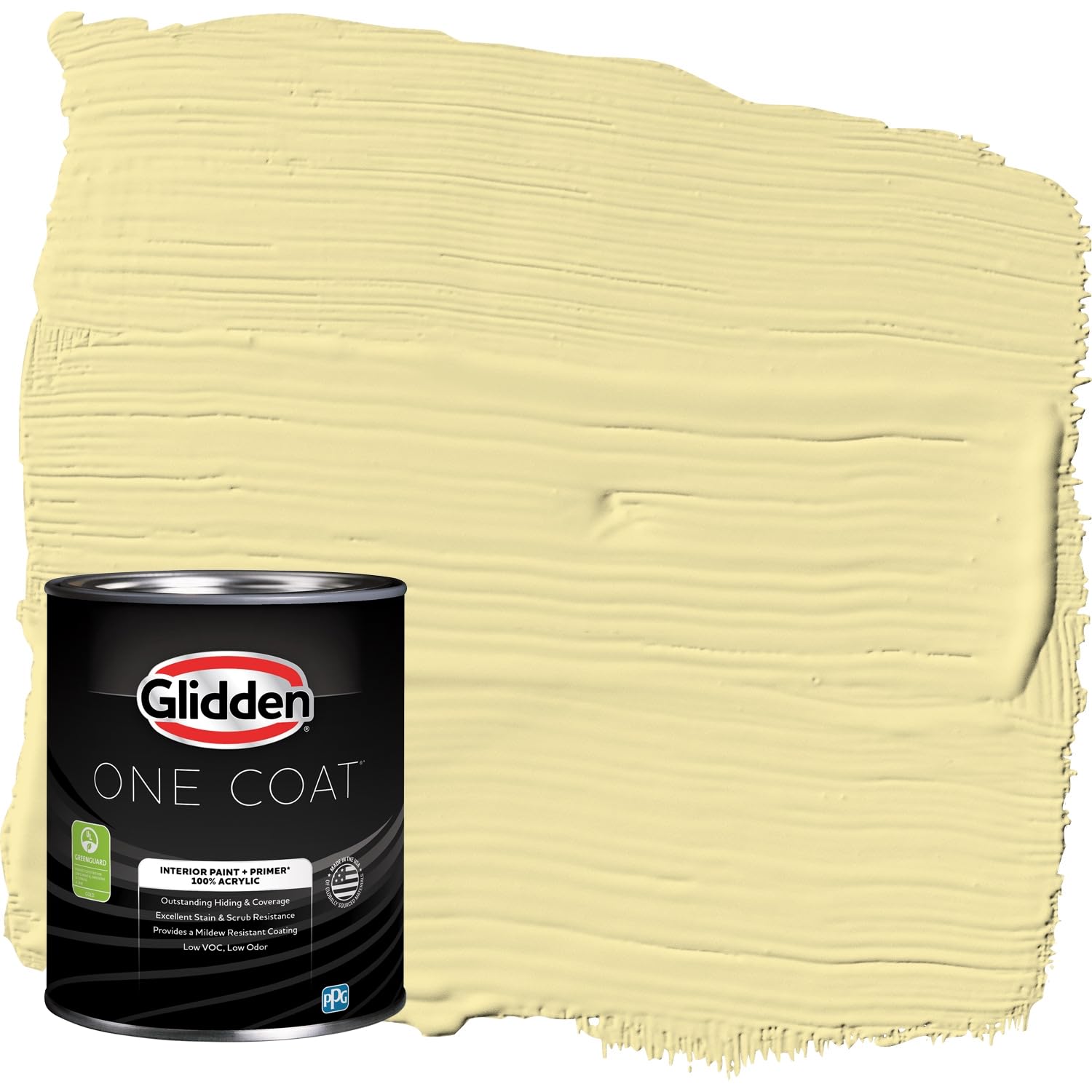 Glidden Interior Paint + Primer in Turning Oakleaf Yellow - One Coat Coverage, Flat Finish, 1 Quart - Perfect for Living Rooms, Bedrooms & Home Decor Projects