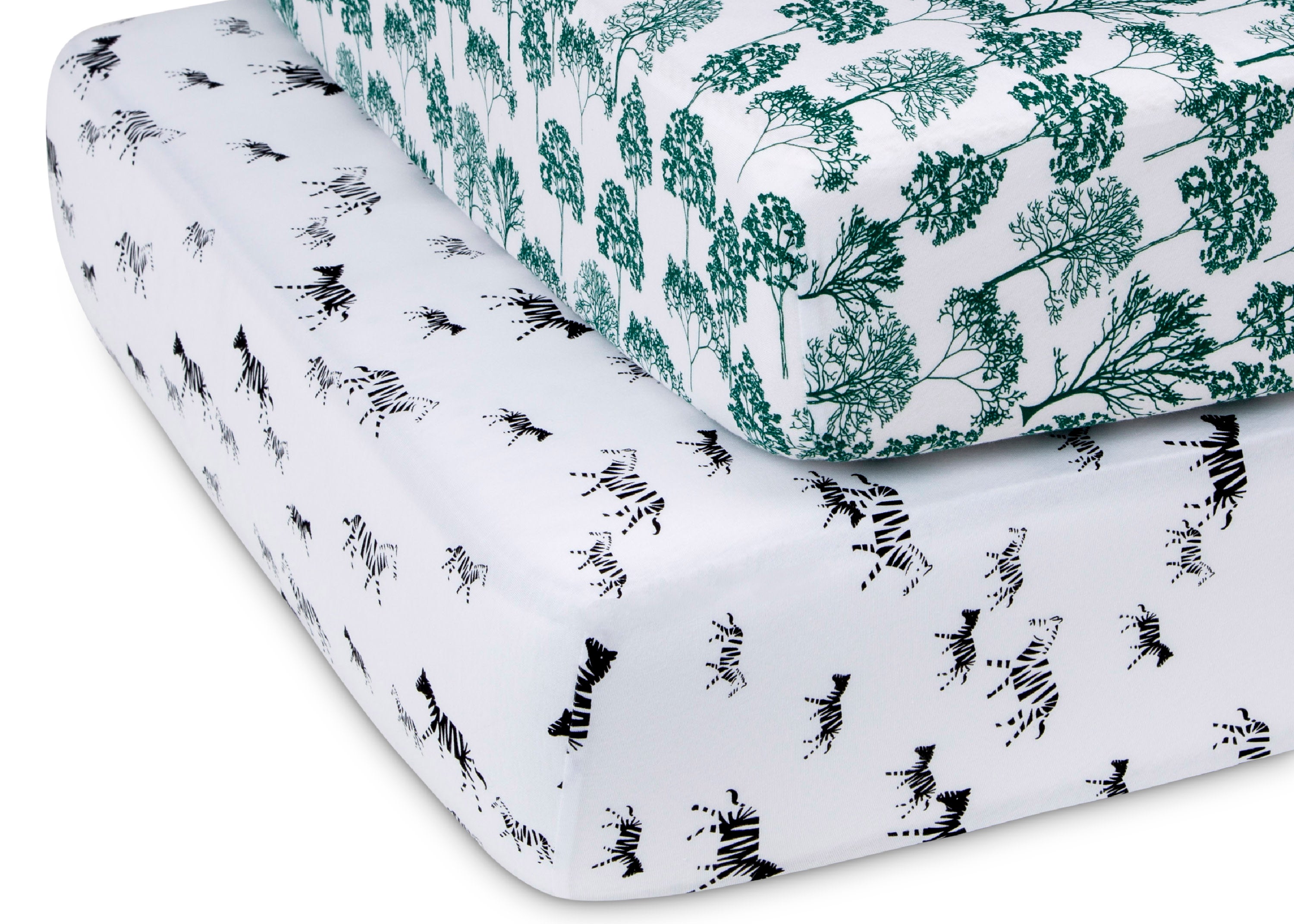 Modern Safari Fitted Crib Sheets 2 Pack - Soft Baby Crib Bedding Set for Nursery, Jungle Theme - Perfect for Newborns, Infants & Toddlers - Ideal for Daycare, Home Nursery & Travel