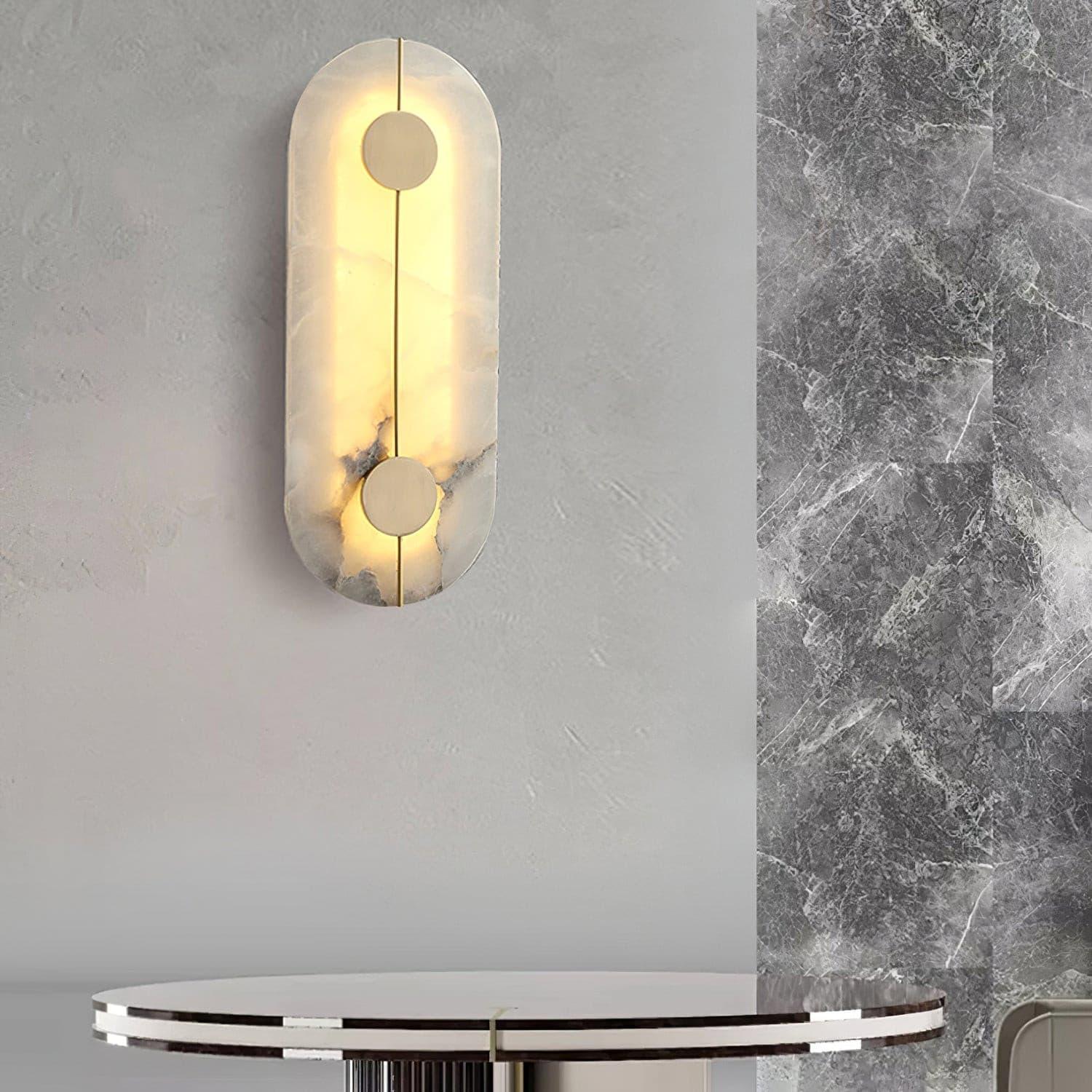 Elegant Alabaster Wall Lamp - Handcrafted Vintage Sconce for Living Room, Bedroom & Hallway Lighting | Dimmable LED Light Fixture