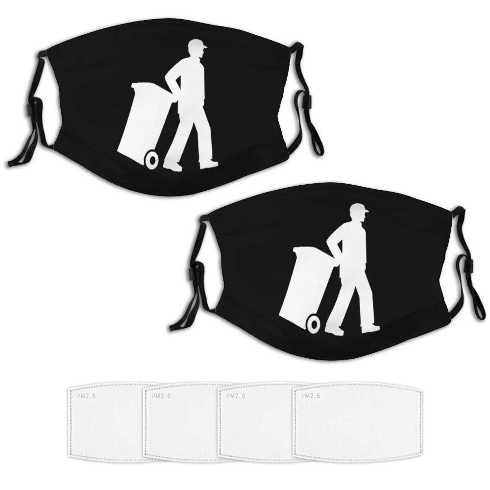 Reusable Washable Adjustable 2-Piece Face Mask Set with 4 Replaceable Air Filters - Black Cloth Bandana Scarf for Men & Women - Ideal for Outdoor Activities, Work, and Daily Protection