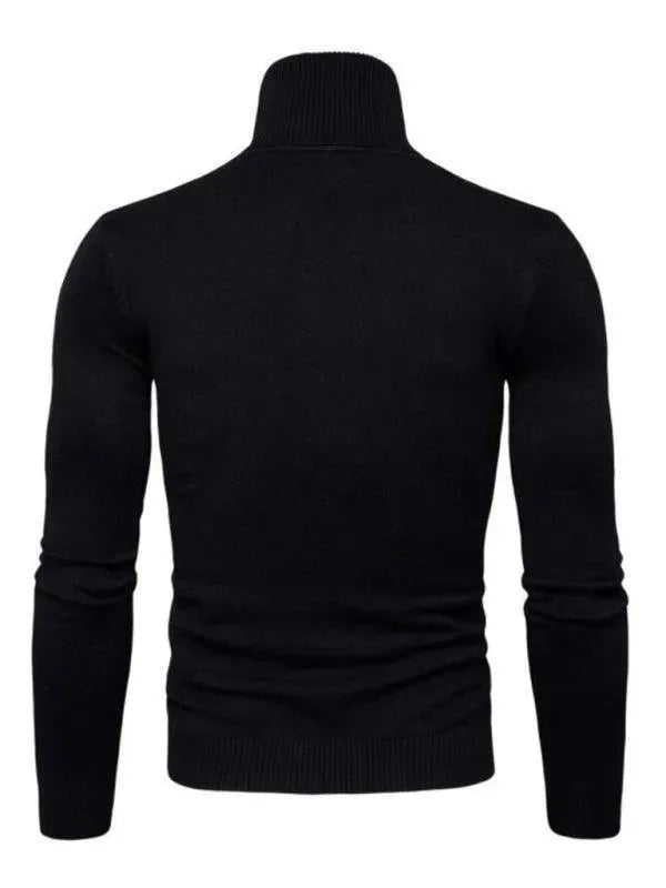 Men's Wool Knit Turtleneck Sweater - Thick Warm Winter Pullover for Casual Wear & Outdoor Activities