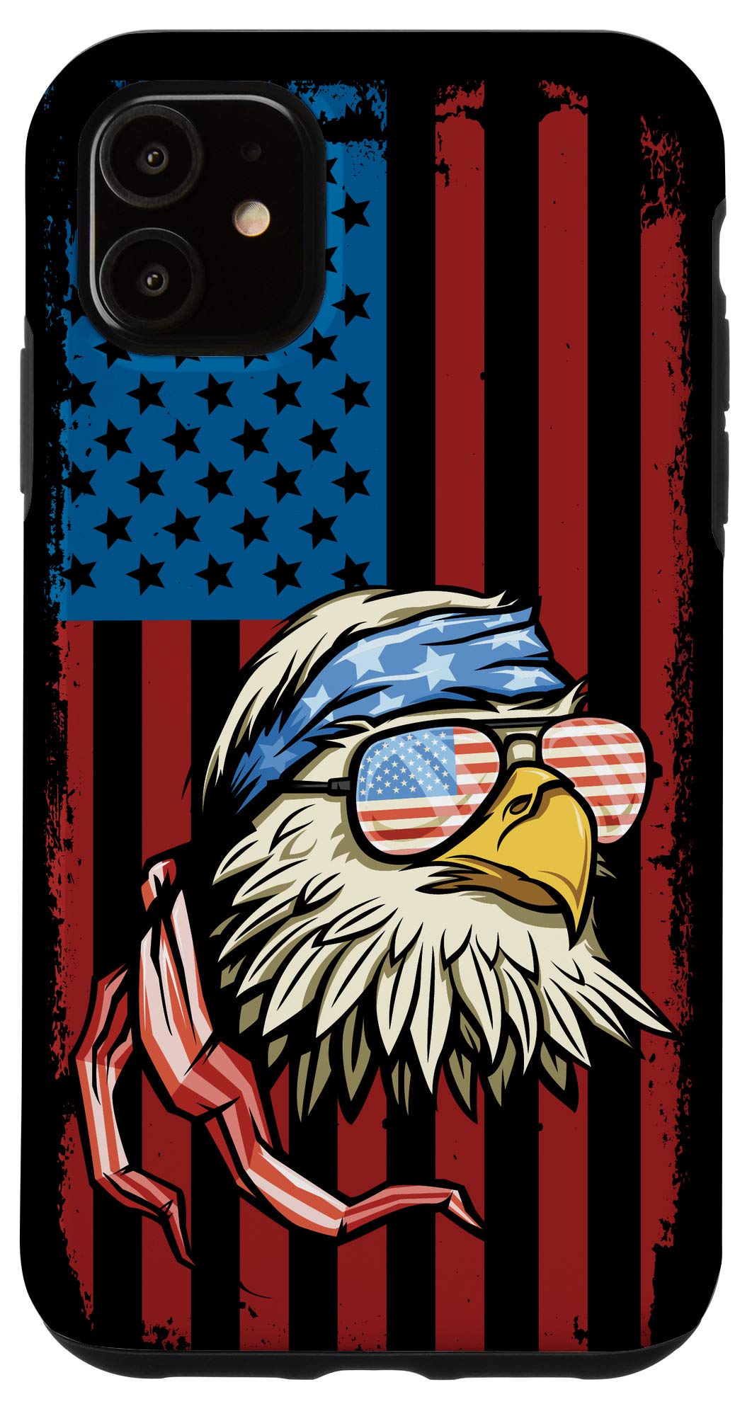 Patriotic iPhone 11 Case with Bald Eagle & American Flag Design - Perfect Gift for Independence Day, Veterans Day & Patriotic Events