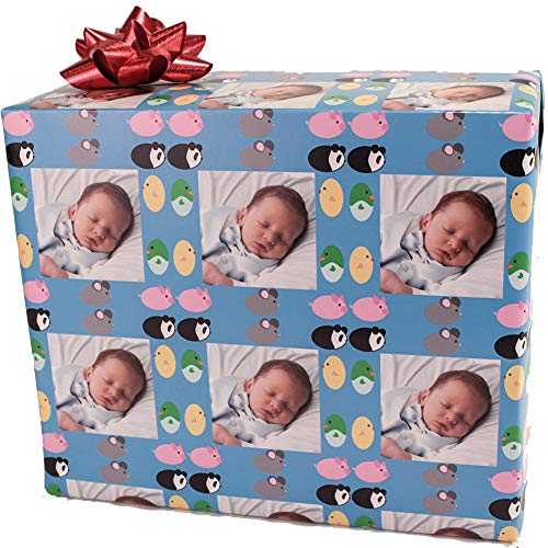 Personalized Gift Wrapping Paper - Custom Birthday Wrapping Paper for Men, Women & Kids - Colorful Unique Cute Gift Wrap - Perfect for Birthdays, Holidays & Special Occasions