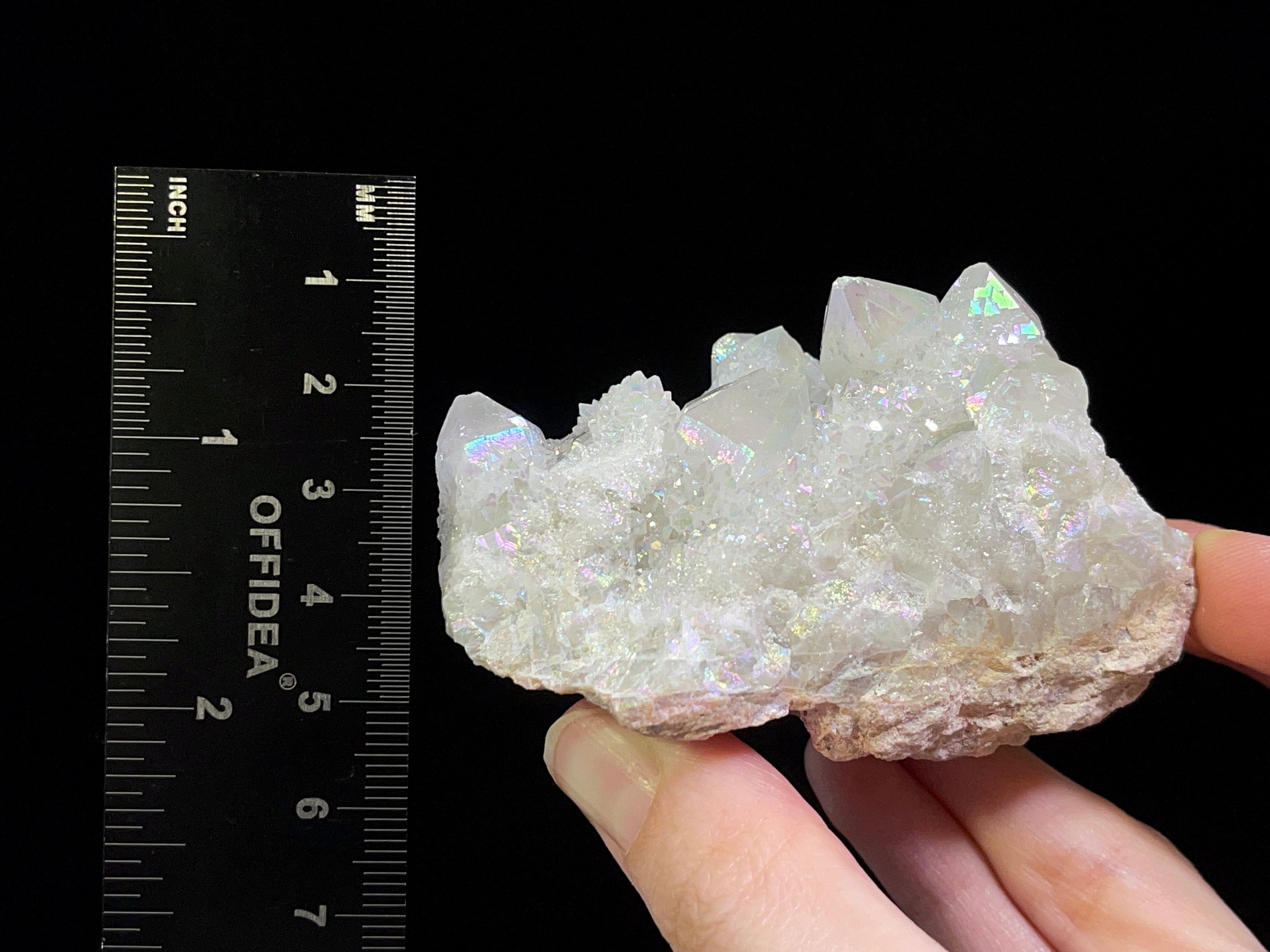 AURA QUARTZ Angel White Rainbow Quartz Crystal Cluster - Natural Spirit Quartz for Healing & Meditation, Boho Home Decor, Unique Gift Idea (46742) | Perfect for Yoga Spaces, Altars & Positive Energy Rooms