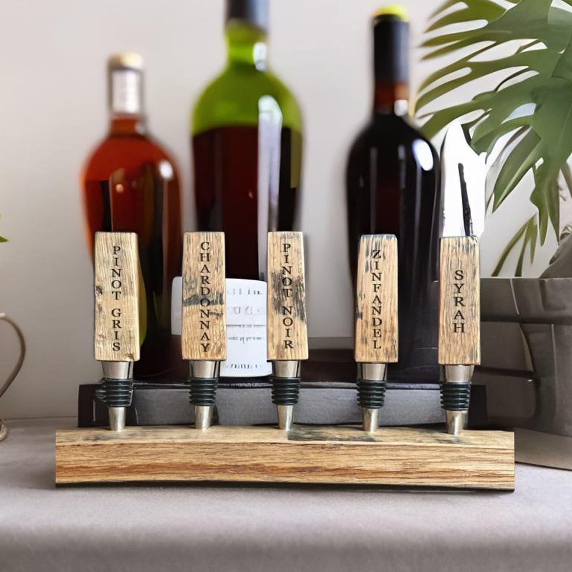 Personalized Bourbon & Wine Bottle Stoppers - Unique Custom Barware Gifts for Whiskey & Wine Lovers - Perfect for Home Bars, Weddings & Anniversary Presents