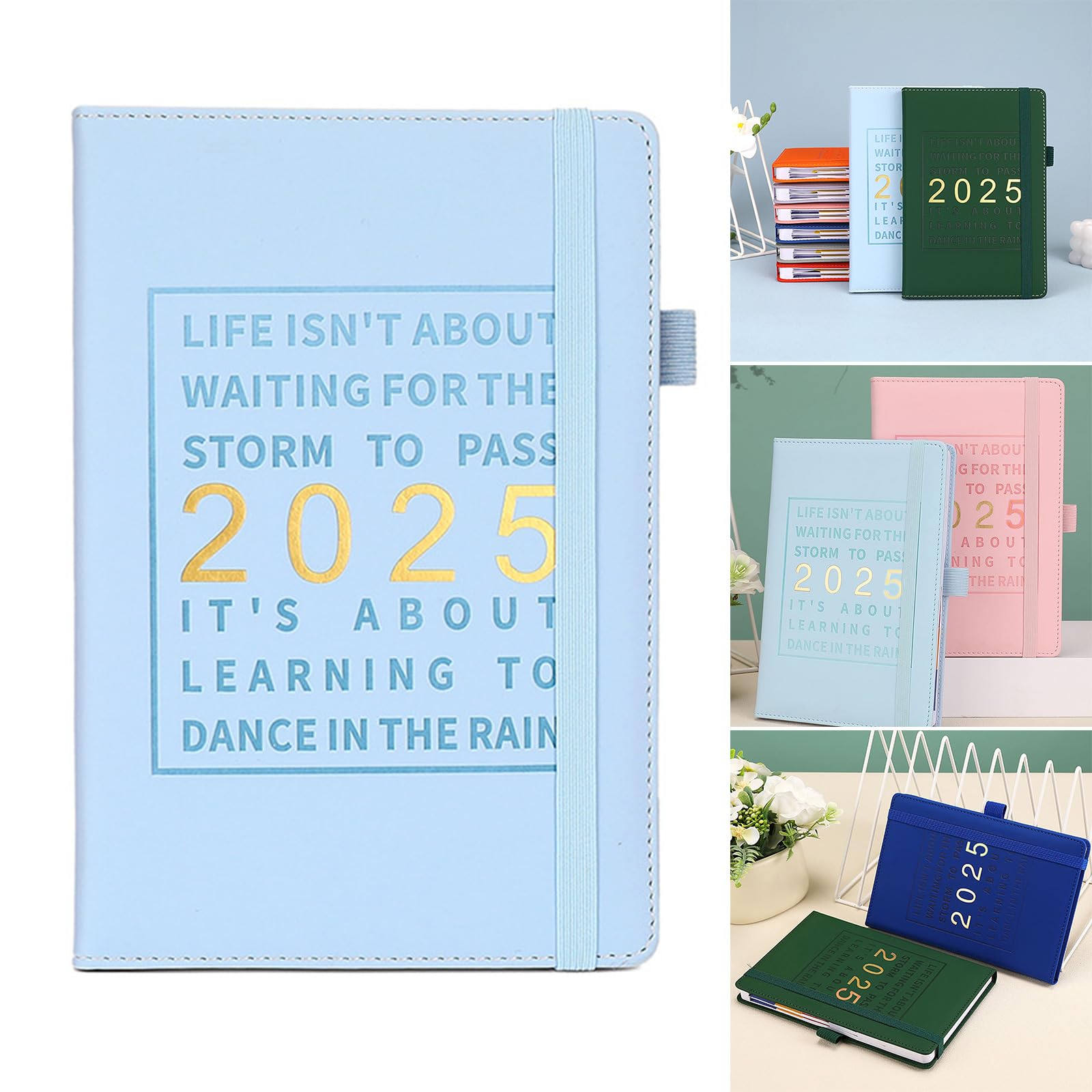 2025 Leather Planner - Academic & Weekly Monthly Planner with Elastic Band & Pen Holder - Perfect for Students, Professionals & Organizing Schedules
