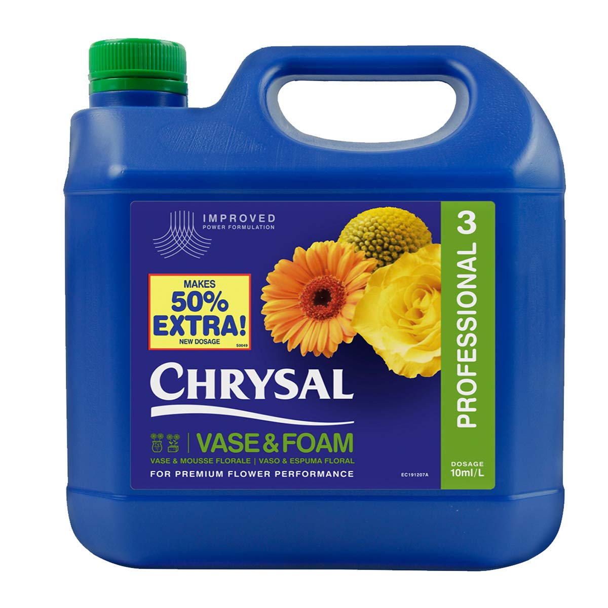Chrysal #3 Vase Solution for Fresh Cut Flowers - 5 Gallon (1 Pack) | Extends Flower Life | Perfect for Florists, Weddings & Home Decor