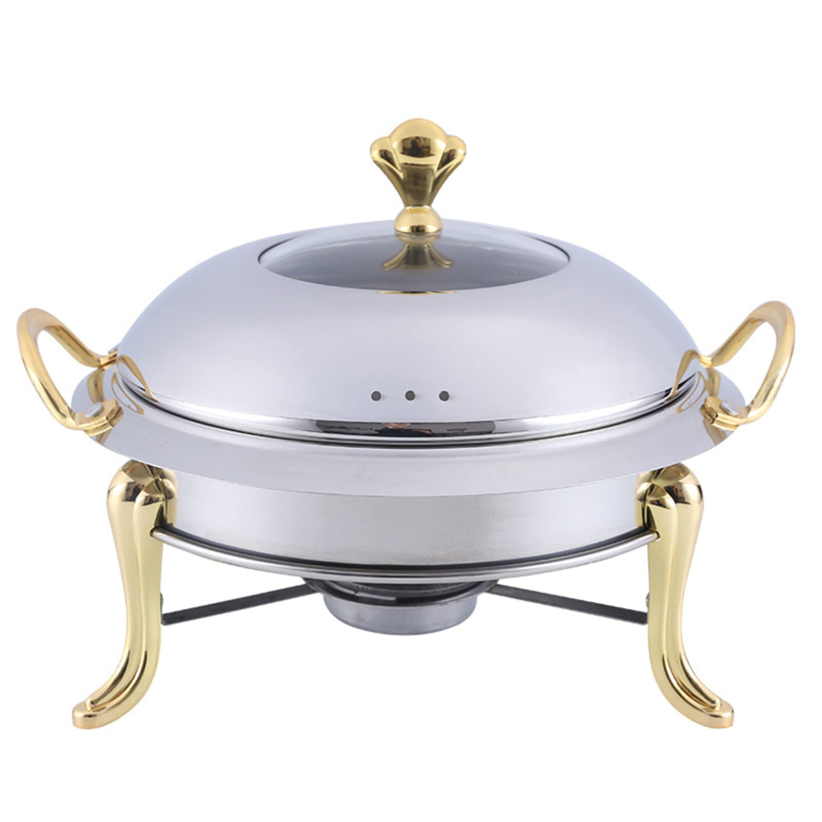 DIMUKEASAOL 8.6'' Stainless Steel Buffet Chafing Dish Set with Glass Lid - Perfect for Wedding Receptions, Catering Events & Party Food Warmers