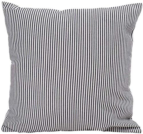 HOPLEE Farmhouse Pillow Covers 16x16 Inch - Black Buffalo Check & Stripe Throw Pillow Covers Set of 4 - Cozy Living Room Decor for Sofa, Couch, Bedroom (Home & Office Use)