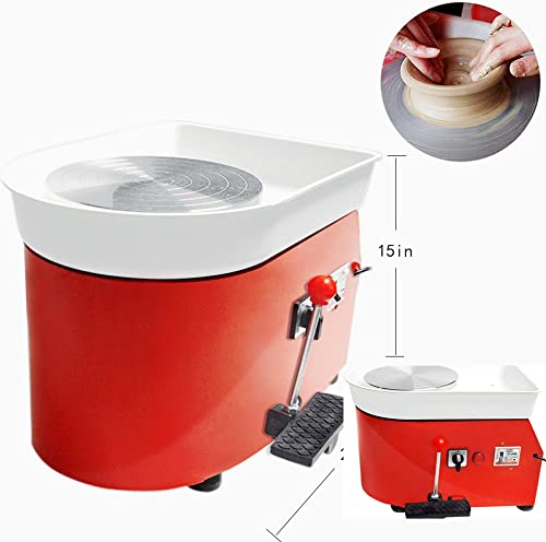 UCATQ 350W Electric Pottery Wheel with Foot Pedal - 25CM Ceramic Forming Machine for DIY Clay Art, Pottery Making & Craft Projects - Perfect for Beginners, Artists & Classroom Use (Orange)