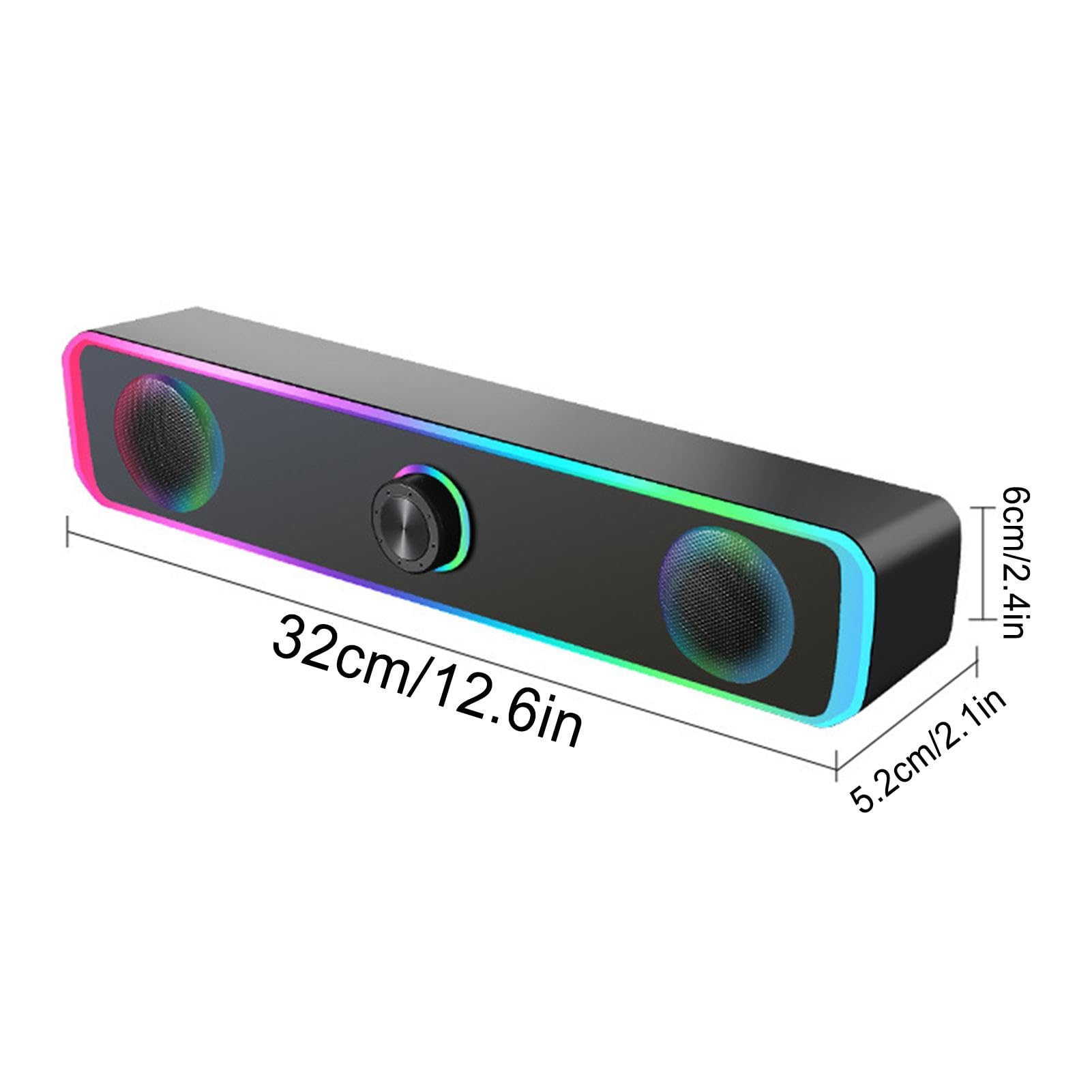 Wired Computer Speakers with 3.5mm Audio Jack | Portable Tabletop Gaming Speaker for Laptop & PC | Compact Design for Home Office, Gaming, and Entertainment