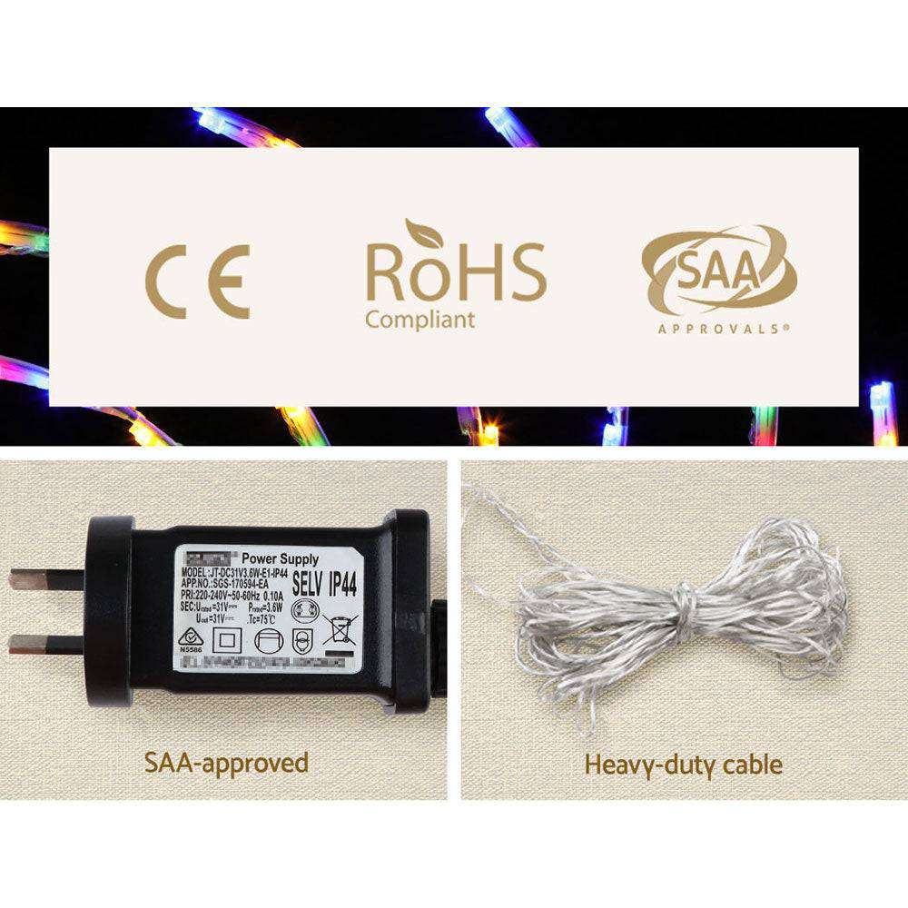 128 LED Christmas Lights 0.5M Spin Motif Decorations - Waterproof Fairy String Lights for Indoor Outdoor Holiday Party Tree Wedding Decorations