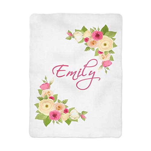 Custom Floral Baby Crib Bedding Set - Peach Coral Personalized Nursery Bed Sheets (50x60) for Girls' Room Decor | Perfect for Newborn Gifts & Nursery Design