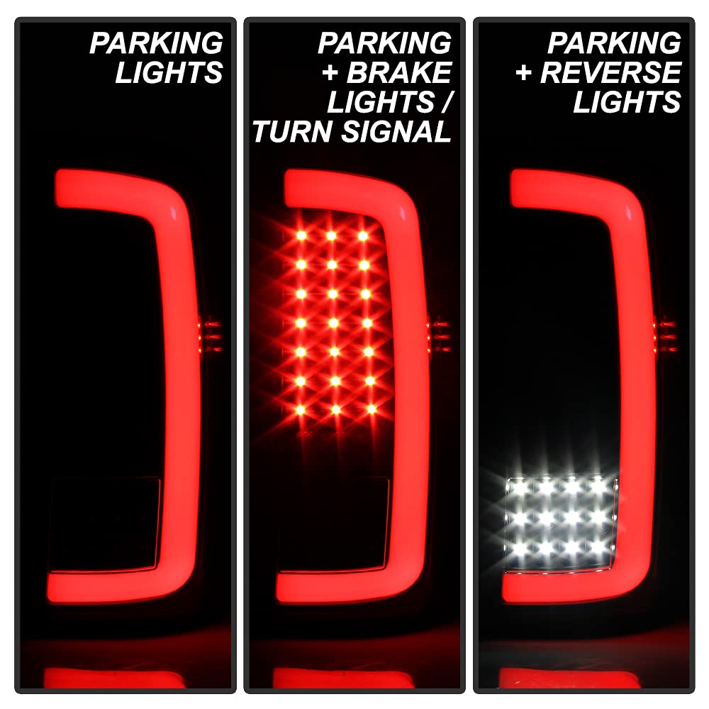High-Performance LED Light Bar Tube Tail Lights for 2014-2018 GMC Sierra 1500 & 2015-2019 2500HD/3500HD Trucks - Durable Black Housing - Upgrade Your Truck's Style & Nighttime Visibility for Off-Roading, Towing & Daily Driving
