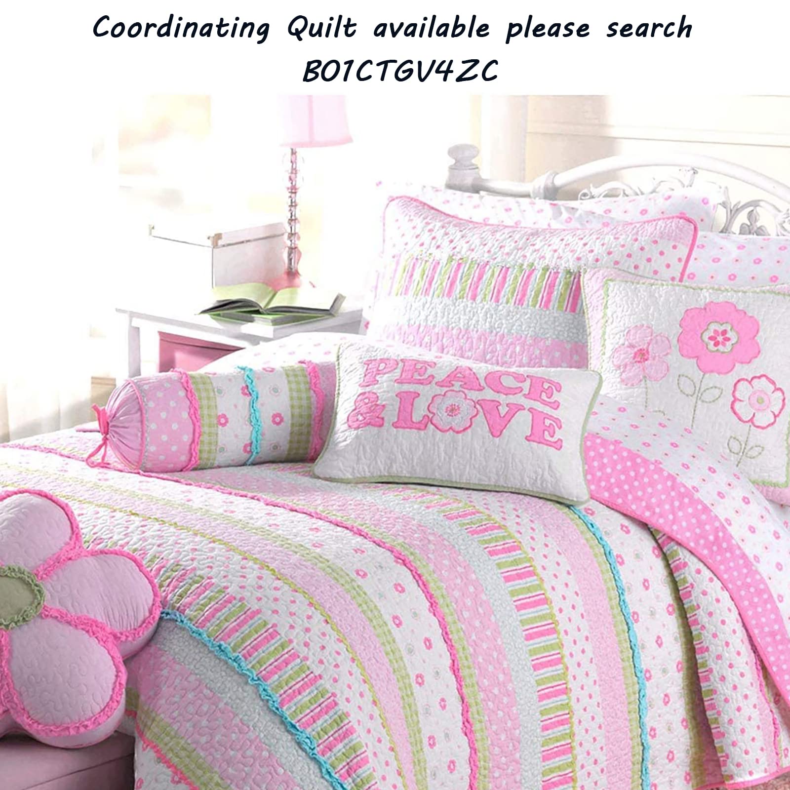 Cozy Line Home Fashions Pink Greta Pastel Floral 3-Piece Twin Sheet Set - Ultra Soft Brushed Microfiber, Wrinkle, Fade & Stain Resistant - Perfect for Kids' Rooms, Guest Beds & Dorm Decor