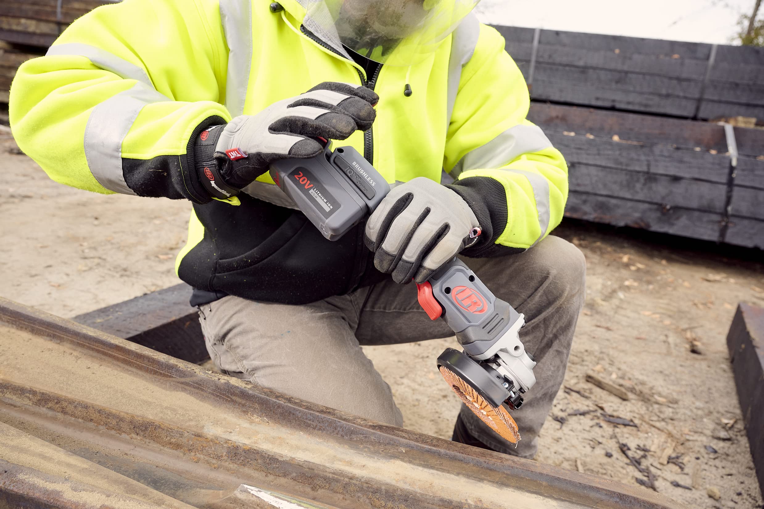 Ingersoll Rand G5351-K22 20V Cordless Angle Grinder & Cut-off Tool with 2 Batteries - 8000 RPM, 1HP Power, 4.5