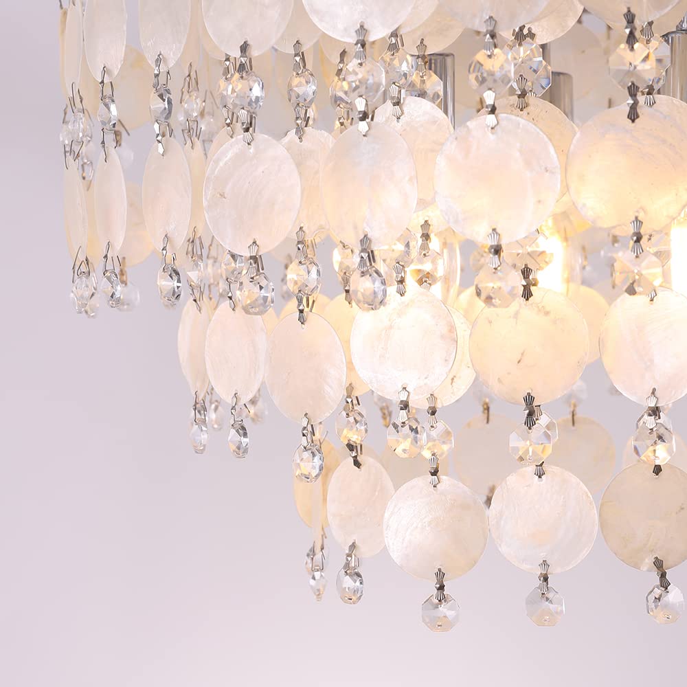 TOCHIC Modern Capiz Shell Chandelier - 16