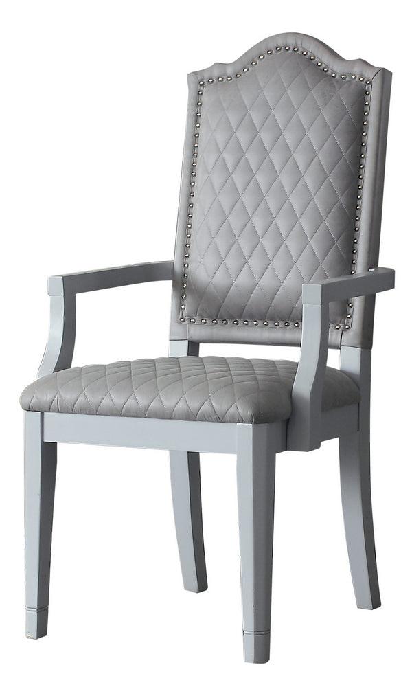 Premium Acme Furniture Marchese Arm Chairs (Set of 2) - Pearl Gray Upholstered Living Room Chairs for Home, Office & Lounge Comfort