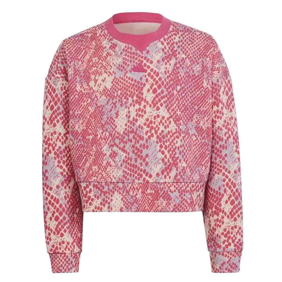 Adidas Girls' Junior Future Icon Allover Print Sweatshirt HR5828 - Trendy Pullover for School, Sports & Casual Wear