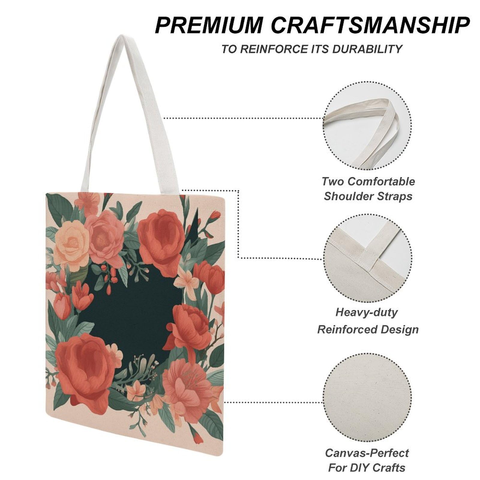 NQLYUT Canvas Tote Bag - Durable Laptop Handbag, Grocery & Music Shoulder Bag for Women, Crossbody Bag for Travel, Work & Daily Use