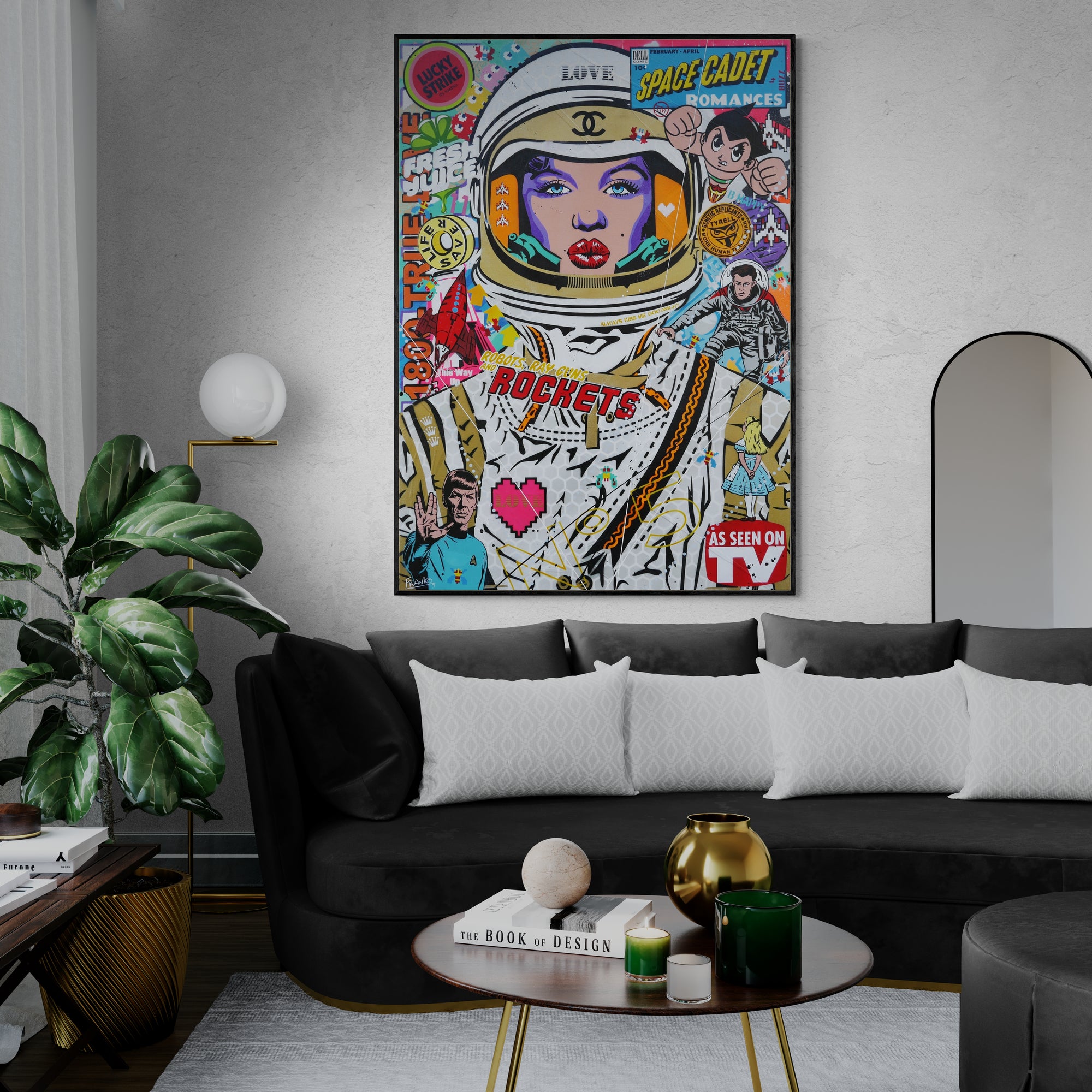 Lavender Cadet 100cm x 140cm Textured Urban Pop Art Canvas Painting - Modern Wall Decor for Living Room, Bedroom & Office