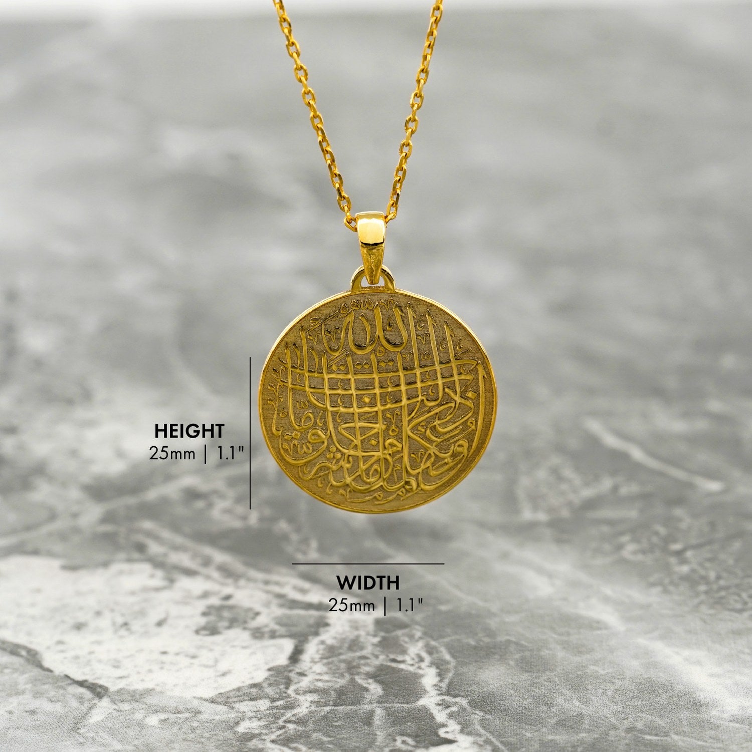 18K Gold Plated Evil Eye Protection Dua Muslim Jewelry Pendant - Perfect for Daily Wear, Gift Giving & Spiritual Protection