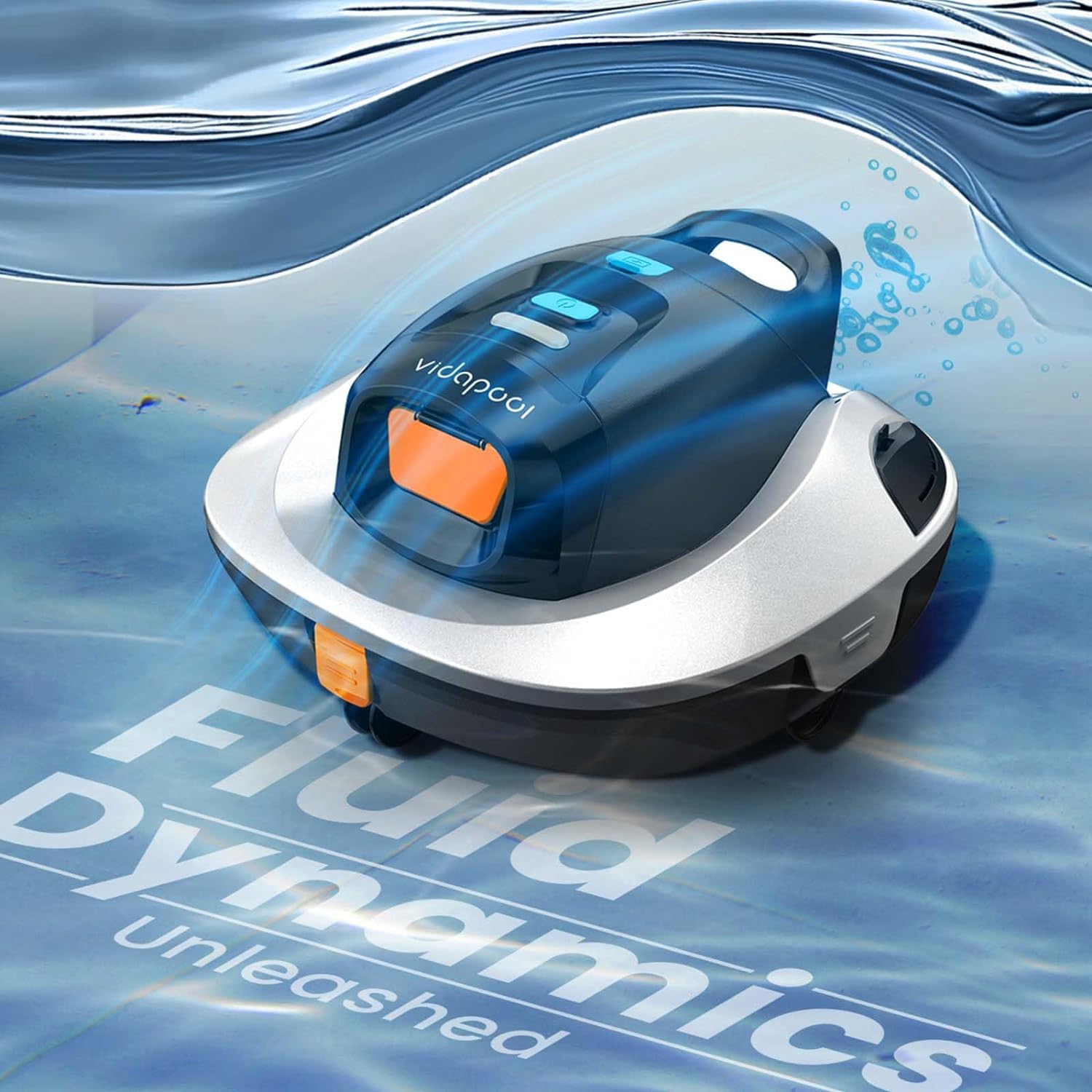 Cordless Robotic Pool Vacuum Cleaner with Self-Parking & LED Indicator | Portable Automatic Pool Cleaner for Above Ground/Flat Pools up to 860 Sq.Ft | 90 Min Runtime | White | Perfect for Weekly Pool Maintenance & Quick Cleaning