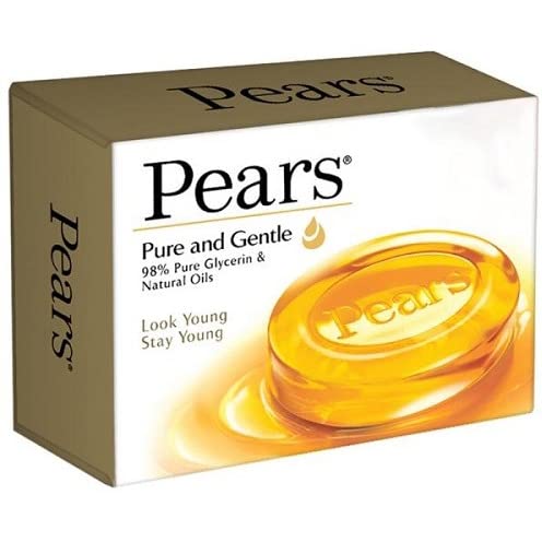 Pack of 3 Pears Soap Bars with Pure Glycerin & Natural Oils - 125g (4.4oz) Each - Moisturizing & Gentle Cleansing for Dry, Sensitive Skin - Perfect for Daily Face & Body Wash, Travel & Gift Sets