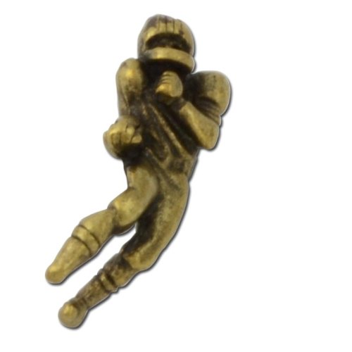 STOCKPINS Brass Football Player Lapel Pin - Premium Gift for Team Captains, Coaches & Fans - Perfect for Varsity Jackets, Hats, Backpacks & Sports Events