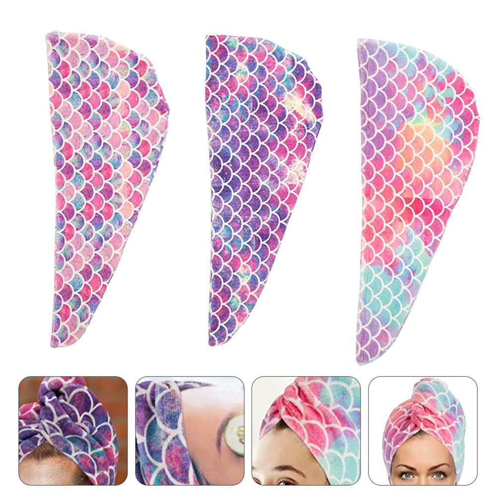 3pcs Quick Dry Hair Turban Towel Wrap - Super Absorbent Microfiber Bath Head Towel for Women, Pink - Perfect for Shower, Spa, Swimming & Post-Workout Hair Care