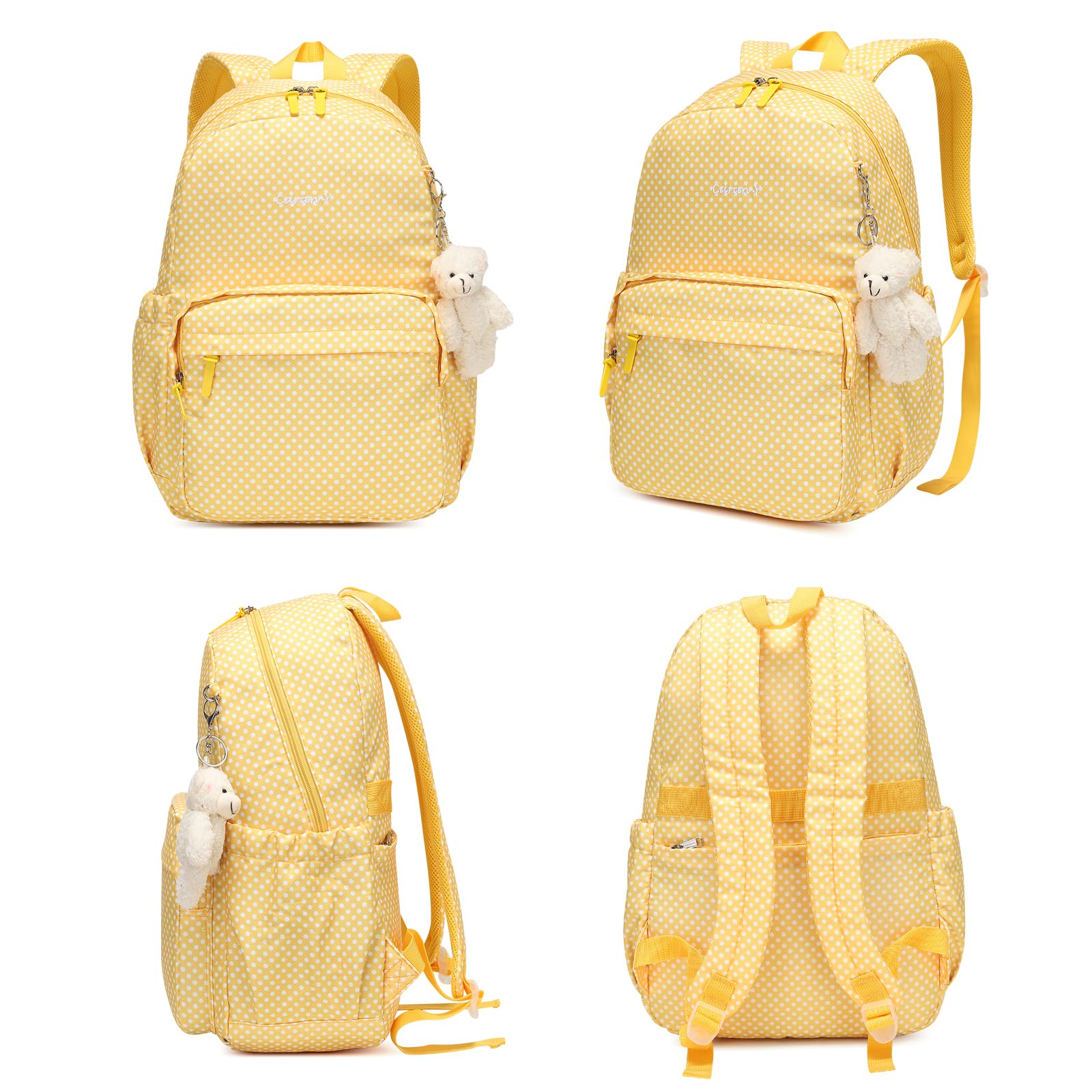SUN EIGHT Waterproof Backpack for Girls & Teens - Large Capacity School Backpack for Travel, College, and Everyday Use (Yellow) - Perfect for School Supplies, Laptops, and Outdoor Adventures