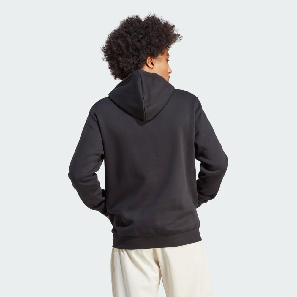 adidas Originals Men's Trefoil Essentials Hoodie - Comfortable Cotton Pullover Sweatshirt for Casual Wear, Street Style & Gym
