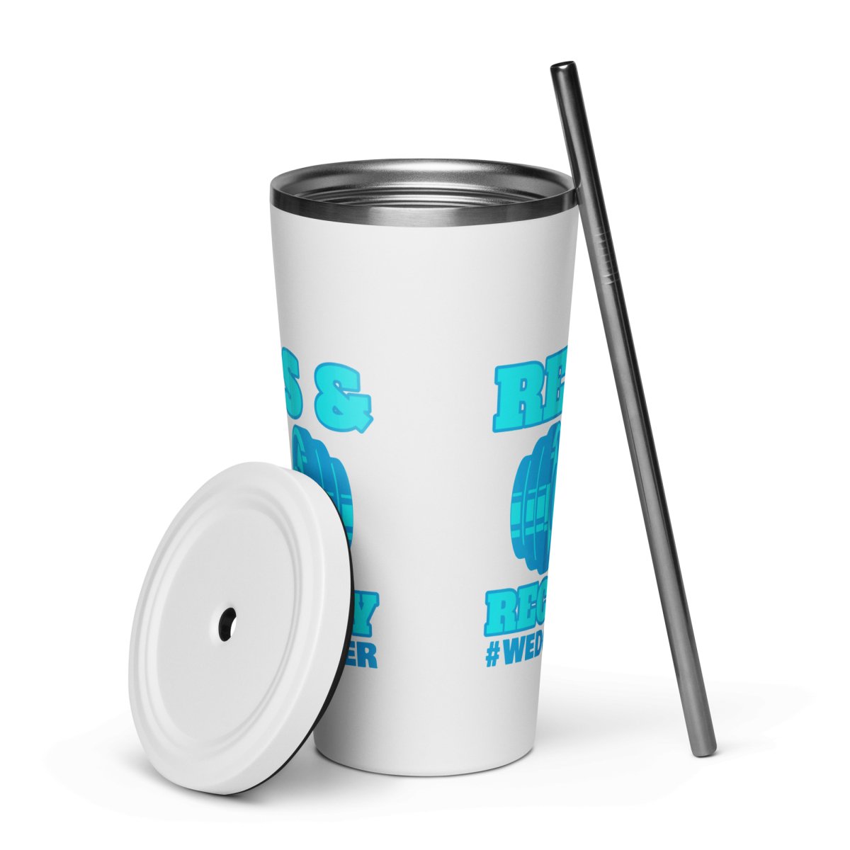 Reps & Recovery Tumbler - 20oz Insulated Stainless Steel Water Bottle with Lid & Straw - Perfect for Gym, Workouts, and Post-Training Hydration