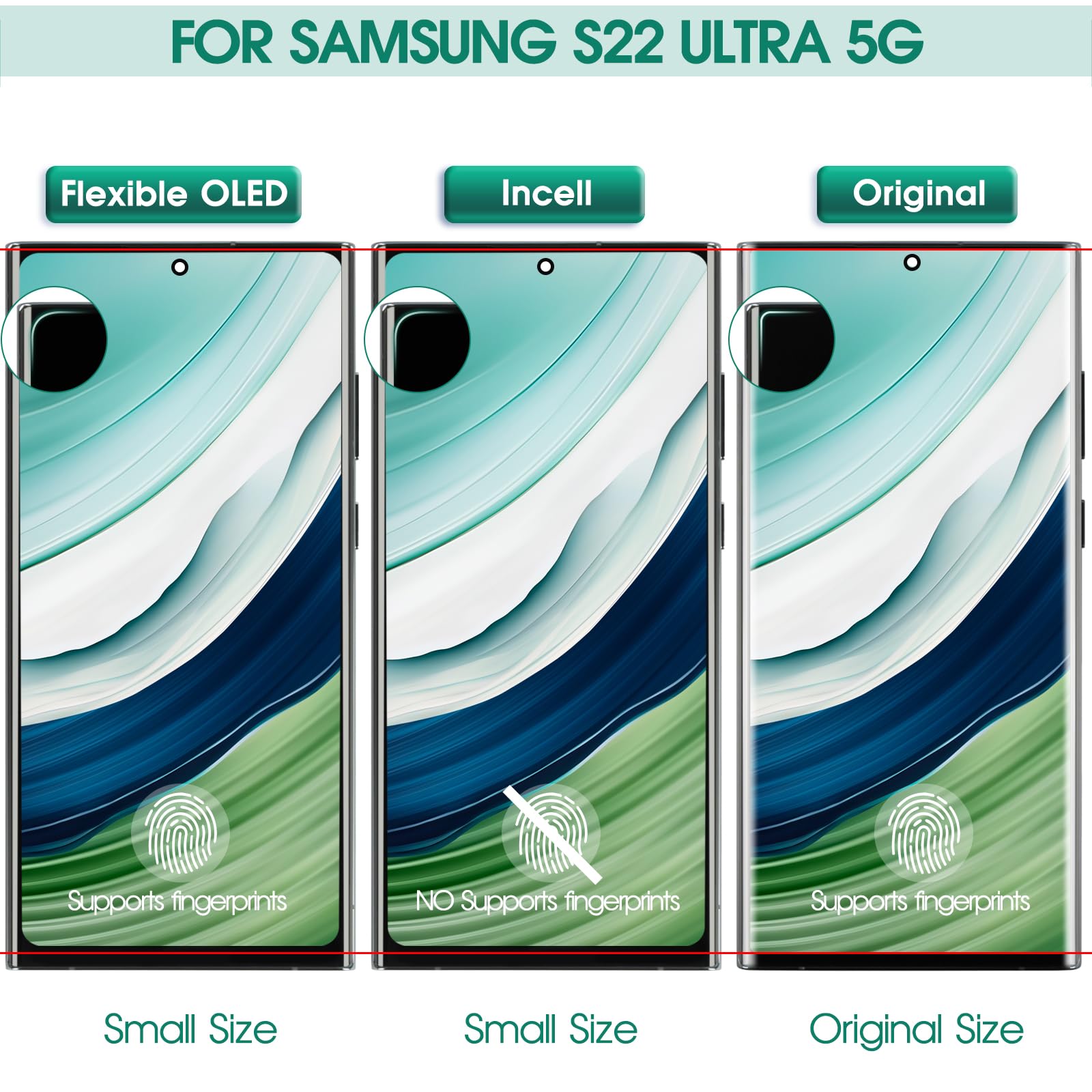Samsung Galaxy S22 Ultra 5G OLED Screen Replacement - SM-S908/S908B LCD Display & Digitizer Touch Screen Assembly with Frame (Fingerprint Compatible) - Perfect for DIY Phone Repair & Cracked Screen Replacement