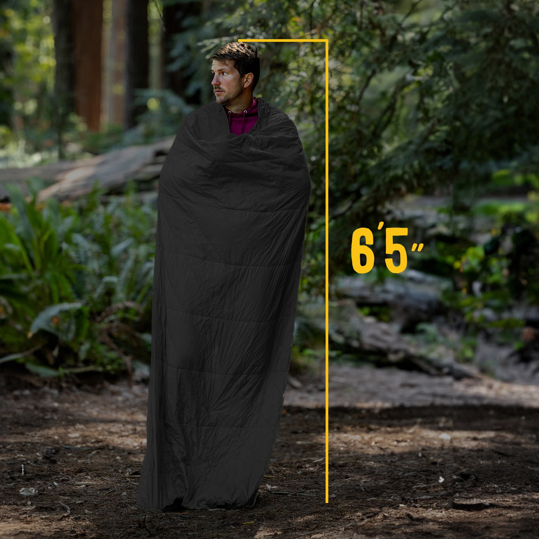 Layover™ XL Travel Blanket - Packable & Puffy Warm Blanket for Airplane, Camping & Home Use | Ultra Soft & Lightweight | Machine Washable | Black
