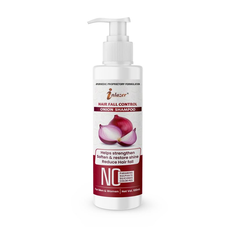 Onion Shampoo for Hair Fall Control & Strengthening - Paraben Free, Dandruff Treatment - Suitable for All Hair Types - 100ml - Perfect for Daily Use & Damaged Hair Care