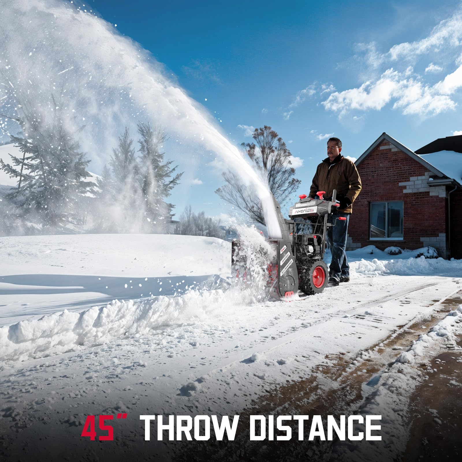 24-Inch 212cc Gas Powered Two-Stage Snow Blower with Electric Start - Self-Propelled, LED Headlight & 13