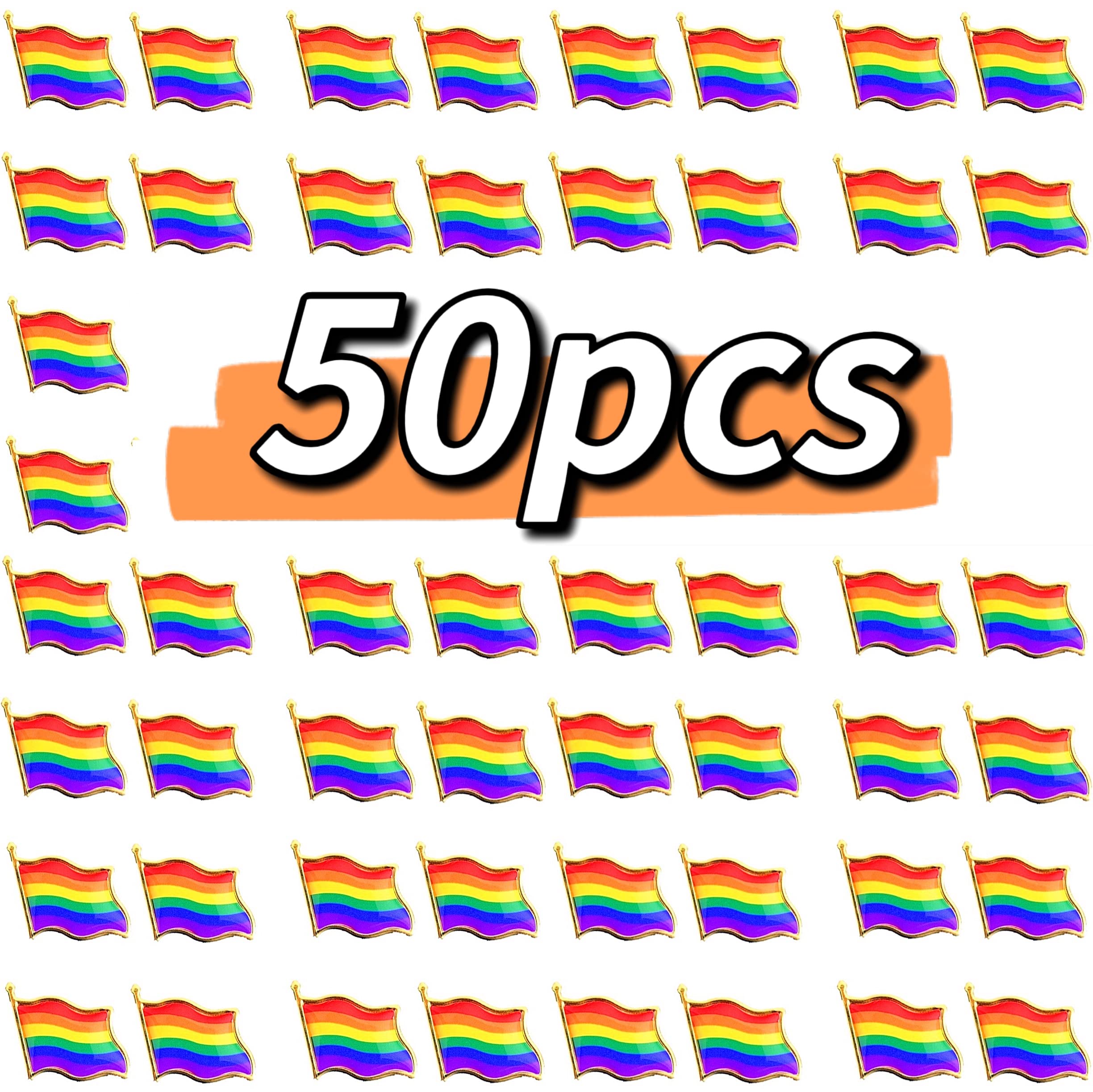 50/100/200 PCS Pride Pins - Rainbow Flag LGBT Enamel Lapel Pins for Clothes, Bags & Backpacks - Gay Pride Brooches for Men & Women (Bulk Wholesale) - Perfect for Pride Parades, LGBTQ Events & Everyday Wear