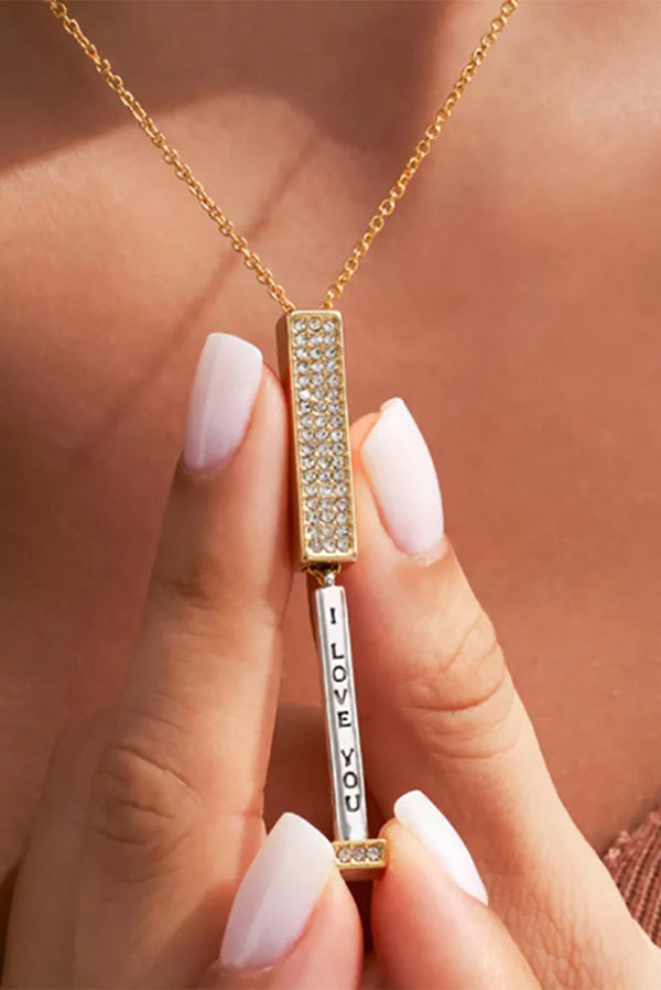 Stainless Steel Diamond Nesting Doll Pendant Necklace - Adjustable 3D Retractable Chain for Women, Gift for Her, Perfect for Parties, Date Nights & Special Occasions