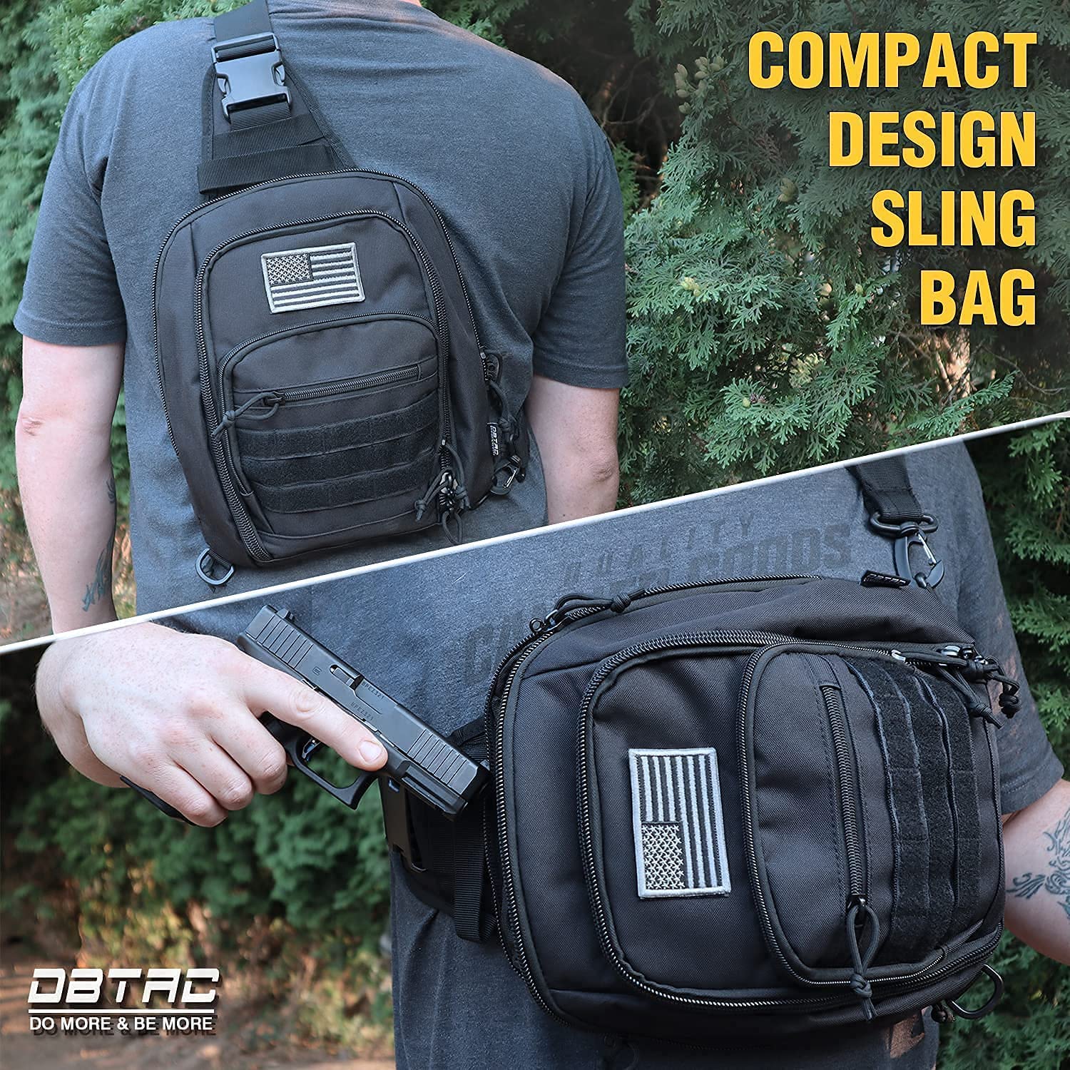 Small Tactical Range Bag for 2 Pistols & Concealed Carry Sling Bag (Tan) - Lockable Zippers, Durable Nylon, Compact Design - Perfect for Shooting Range, Outdoor Training & CCW