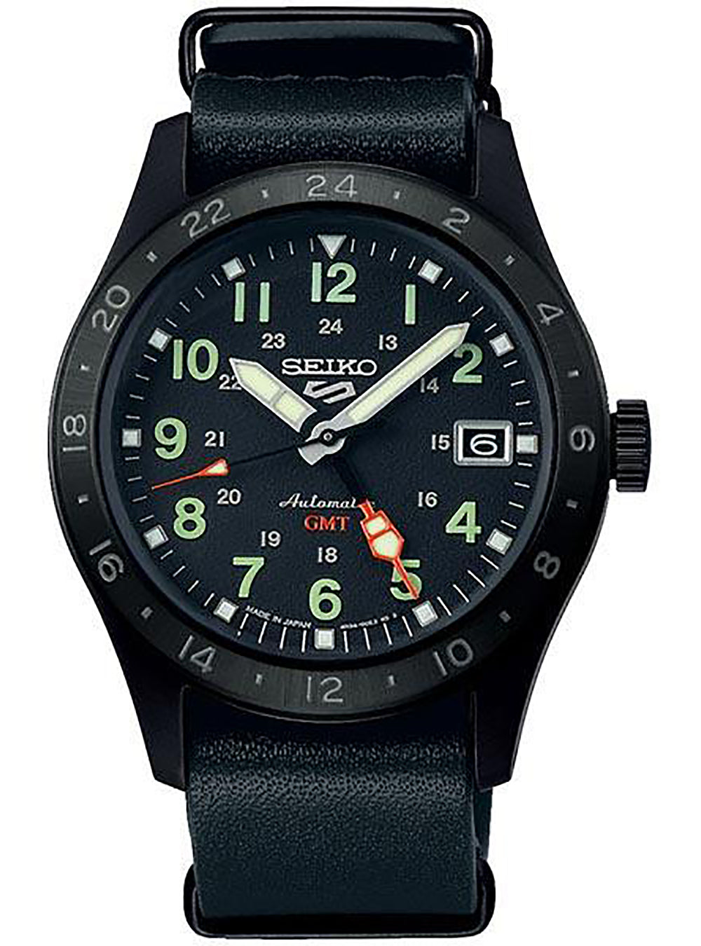 SEIKO 5 Sports GMT Automatic Watch - Japanese Made JDM Field & Travel Timepiece for Men - Perfect for Outdoor Adventures, Business Travel & Everyday Wear
