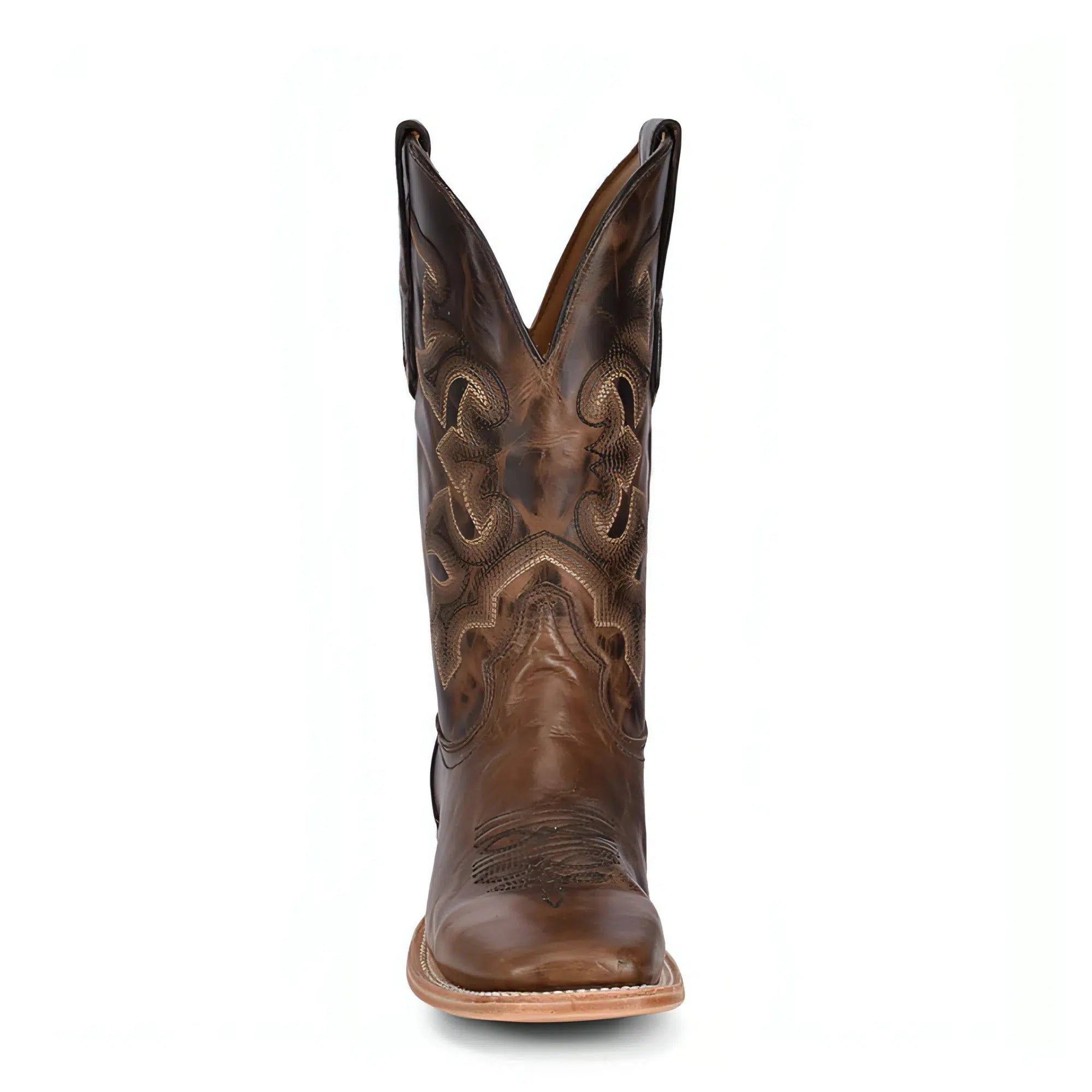 **Men's Corral Brown Western Cowboy Boots - Genuine Cowhide Leather - Perfect for Rodeo, Country Dancing & Outdoor Adventures**